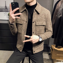 Load image into Gallery viewer, 2022 New Style Men High Quality Slim Fit Short Woolen Cloth Coat/Male Plaid Leisure Woolen
