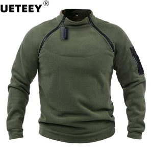 Men&#39;s US Tactical Outdoor Jacket Hunting Clothes Warm Side Zippers Fleece Pullover Man Windproof Autumn Coat Military Underwear