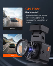 Load image into Gallery viewer, Vantue E1 Lite  Mini Front Car DVR with GPS Free APP Voice Control Dash Cam 24Hours Parking Mode Loop Recording Motion Detection
