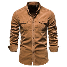 Load image into Gallery viewer, 2021 New Single Breasted 100% Cotton Me Shirt Business Casual Fashion Solid Color - florentclothing store 

