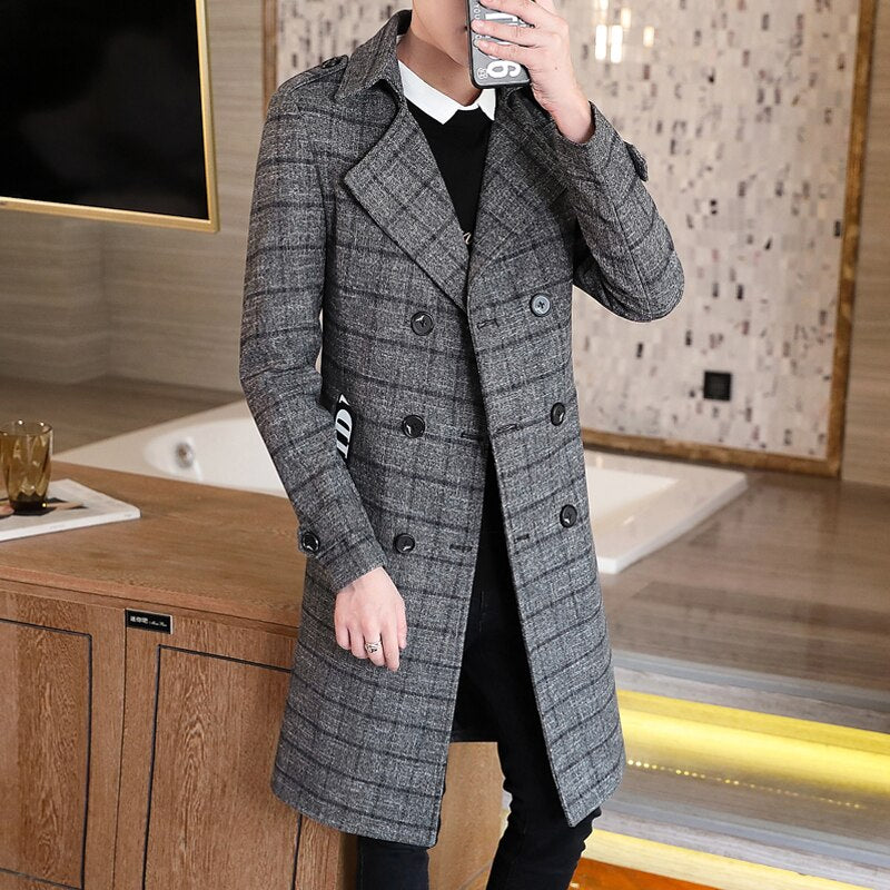 High Quality Blazer Men's British Style Advanced Simple Elegant Fashion Business Party Gentleman's Suit Jacket Woollen Coat