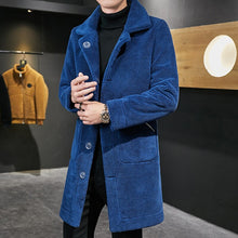 Load image into Gallery viewer, 2022 Winter Long Double Sided Woolen Coat Men Fur Collar Warm Trench Coat Manteau
