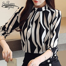 Load image into Gallery viewer, Fashion Woman Blouse 2022 Striped Chiffon Blouse Shirt Long Sleeve Women Shirts Office Work Wear Womens Tops Blusas 0941 60 - FlorentClothingStore 
