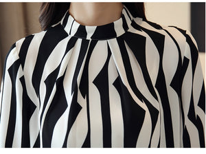 Fashion Woman Blouse 2022 Striped Chiffon Blouse Shirt Long Sleeve Women Shirts Office Work Wear Womens Tops Blusas 0941 60 - FlorentClothingStore 