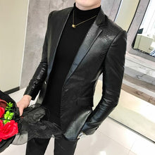 Load image into Gallery viewer, 2022 Brand Clothing Men Spring Slim Casual Leather Jacket Fashion High Quality Leather
