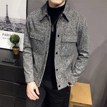 Load image into Gallery viewer, 2022 New Style Men High Quality Slim Fit Short Woolen Cloth Coat/Male Plaid Leisure Woolen
