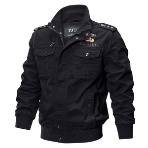 Plus Size Military Bomber Jacket Men Spring Autumn Casual Multi-pocket Pilot Jackets - FlorentClothingStore 