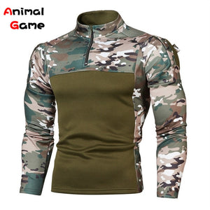 Tactical Combat Men Sweaters Military Uniform Camouflage Zippers US Army Clothes Camo Long Sleeve Shirt