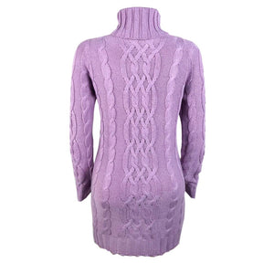 HOT SALE 5 Color Women Turtleneck Twist Knitted Long Sleeve Warm Sweater Autumn Winter Mini Dress Thickened Pullover Retro S-XL