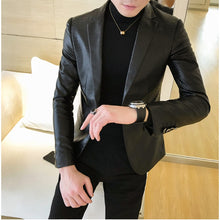 Load image into Gallery viewer, 2022 Brand Clothing Men Spring Slim Casual Leather Jacket Fashion High Quality Leather
