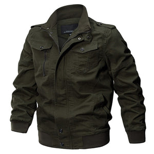 Plus Size Military Bomber Jacket Men Spring Autumn Casual Multi-pocket Pilot Jackets - FlorentClothingStore 