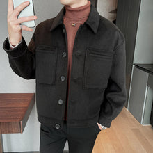 Load image into Gallery viewer, 2022 British Style Winter Short Woolen Coat Men Warm Fashion Pocket Casual Cloth
