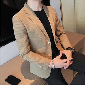 2022 Casual Suit Jackets Blazer for Men Wedding Slim Fit Outwear Oversized Single Breasted