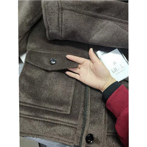 Men Winter Windbreaker Korean Version of Slim Long Wool Casual Woolen Coat Fashion Temperament Trend Slim Coat Large Size S-3XL