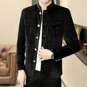 High Quality Blazer Men&#39;s Korean Version Trend Fashion Elegant Simple High-end Business Casual Gentleman Suit Loose Jacket