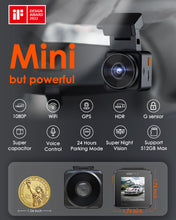 Load image into Gallery viewer, Vantue E1 Lite  Mini Front Car DVR with GPS Free APP Voice Control Dash Cam 24Hours Parking Mode Loop Recording Motion Detection
