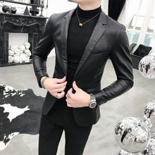 Load image into Gallery viewer, 2022 Brand Clothing Men Spring Slim Casual Leather Jacket Fashion High Quality Leather
