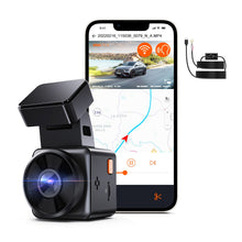 Load image into Gallery viewer, Vantue E1 Lite  Mini Front Car DVR with GPS Free APP Voice Control Dash Cam 24Hours Parking Mode Loop Recording Motion Detection
