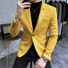 Load image into Gallery viewer, 2022 Deerskin Leather Jacket Blazer Men Casual Slim Blazer Hombre Suit Leather
