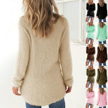 Load image into Gallery viewer, Lady  Simple Thick Fluffy Sweater Jumper Streetwear  Sweater O-Neck   for Daily Wear
