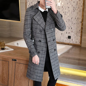 High Quality Blazer Men&#39;s British Style Advanced Simple Elegant Fashion Business Party Gentleman&#39;s Suit Jacket Woollen Coat