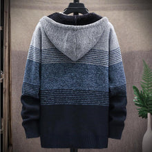 Load image into Gallery viewer, Men Cardigan Autumn Winter Hooded Sweater Jacket Warm Cashmere Casual Wool Zipper Slim Fit Coat
