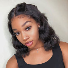 Load image into Gallery viewer, Short Natural Wave Lace Front Human Hair Wig Curly With Baby Hair for Black Women Plucked Hairline Brazilian Lace Wig 12-18 inch - FlorentClothingStore 
