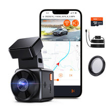 Load image into Gallery viewer, Vantue E1 Lite  Mini Front Car DVR with GPS Free APP Voice Control Dash Cam 24Hours Parking Mode Loop Recording Motion Detection
