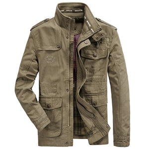 Plus Size 7XL 8XL Military Jacket Men Spring Autumn Cotton Outdoor Multi-pocket - FlorentClothingStore 