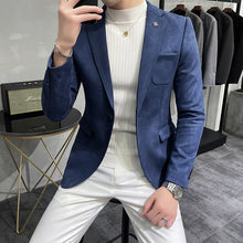 Load image into Gallery viewer, 2022 Deerskin Leather Jacket Blazer Men Casual Slim Blazer Hombre Suit Leather
