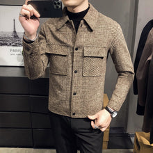 Load image into Gallery viewer, 2022 New Style Men High Quality Slim Fit Short Woolen Cloth Coat/Male Plaid Leisure Woolen
