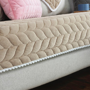 Thicken Plush Fabric Sofa Cover Lace Slip Resistant Slipcover Seat European Style - florentclothing store 