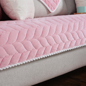 Thicken Plush Fabric Sofa Cover Lace Slip Resistant Slipcover Seat European Style - florentclothing store 