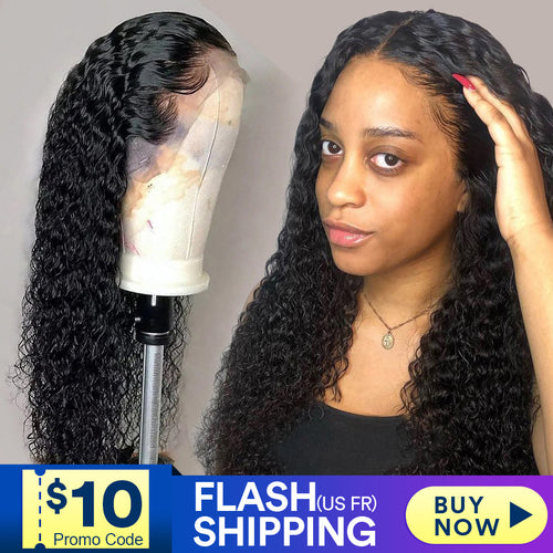 lace front human hair wigs for Black Women deep wave curly hd frontal bob wig - florentclothing store 