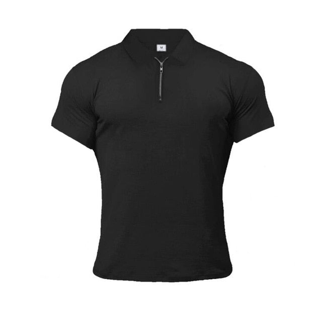 Muscleguys Man Fashion Polo Shirt Casual Fashion Plain Color Short Sleeve High Quality - florentclothing store 