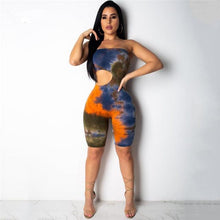 Load image into Gallery viewer, New Strapless Off Shoulder Jumpsuit Women Tie Dyeing Sexy Bandeau Bodysuit - florentclothing store 
