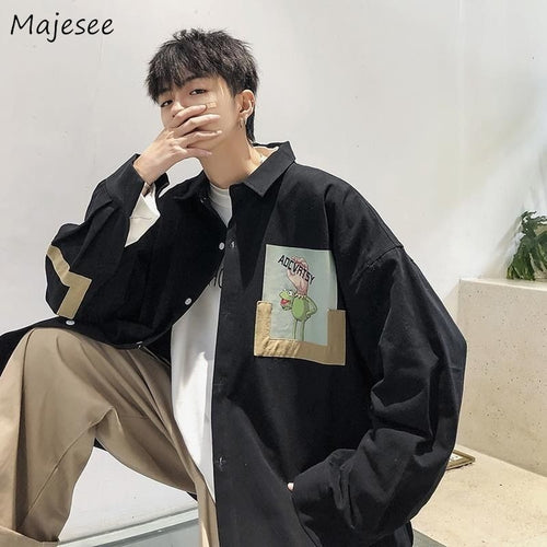 Jacket Men Plus Size Japanese Streetwear Vintage Loose Autumn Printing Clothes Mens - florentclothing store 