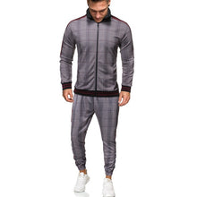 Load image into Gallery viewer, sport suit men&#39;s sportswear casual two piece set digital printing plaid tracksuit men jogging - florentclothing store 
