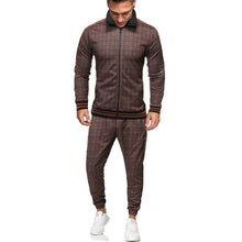 Load image into Gallery viewer, sport suit men&#39;s sportswear casual two piece set digital printing plaid tracksuit men jogging - florentclothing store 
