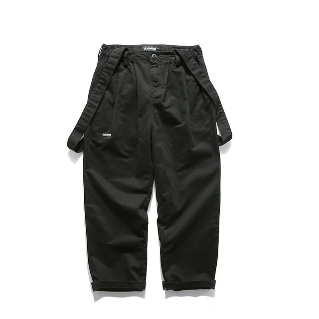 Suspenders Trousers Mens Streetwear Hip Hop Overalls Canvas Cloth Cargo Pants Work Casual Pant Men - florentclothing store 