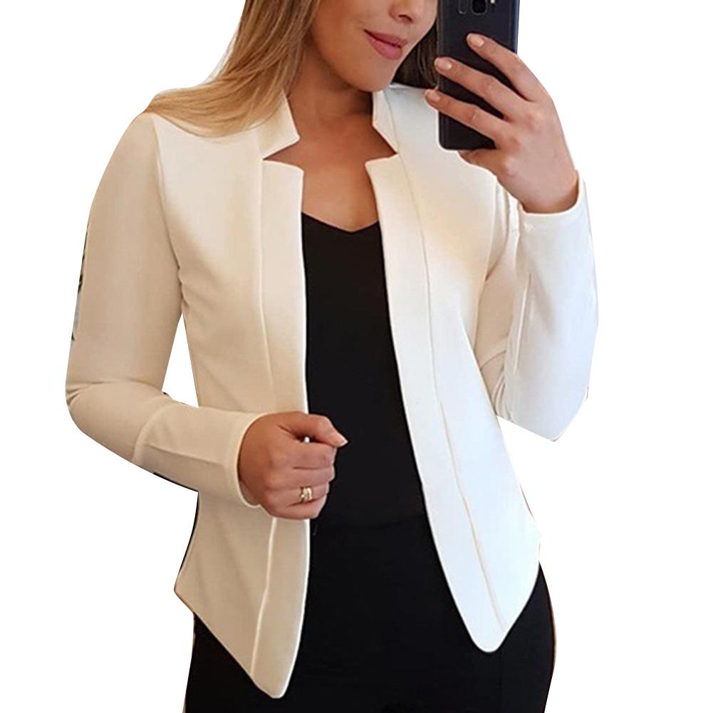 Fall Fashion Women Solid Color Long Sleeve Stand Collar Slims Fit Blazer Coat Women - florentclothing store 