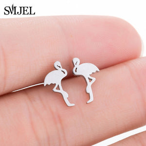 SMJEL Stainless Steel Mickey Stud Earrings for Women Girls Minimalist Fox Cat - florentclothing store 