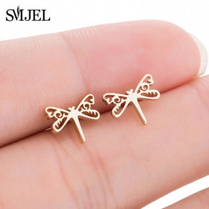 SMJEL Stainless Steel Mickey Stud Earrings for Women Girls Minimalist Fox Cat - florentclothing store 