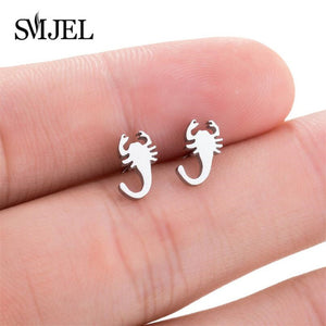 SMJEL Stainless Steel Mickey Stud Earrings for Women Girls Minimalist Fox Cat - florentclothing store 