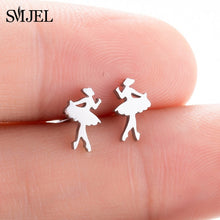 Load image into Gallery viewer, SMJEL Stainless Steel Mickey Stud Earrings for Women Girls Minimalist Fox Cat - florentclothing store 
