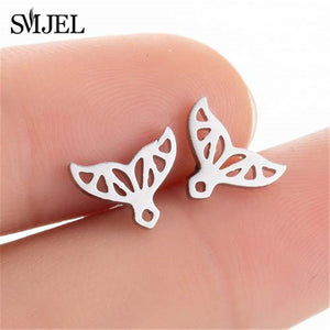 SMJEL Stainless Steel Mickey Stud Earrings for Women Girls Minimalist Fox Cat - florentclothing store 