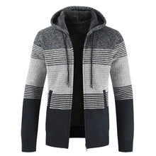 Load image into Gallery viewer, Sweater Coat Men 2020 Winter Thick Warm Hooded Cardigan Jumpers Men Striped Wool - florentclothing store 
