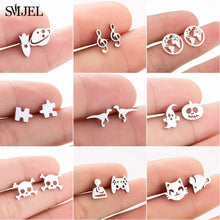 Load image into Gallery viewer, SMJEL Multiple Stainless Steel Stud Earrings for Women Girls Fashion Minimalist - florentclothing store 
