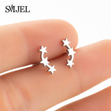 Load image into Gallery viewer, SMJEL Multiple Stainless Steel Stud Earrings for Women Girls Fashion Minimalist - florentclothing store 
