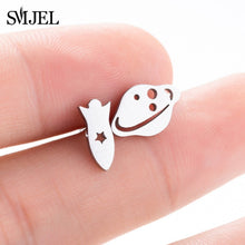 Load image into Gallery viewer, SMJEL Multiple Stainless Steel Stud Earrings for Women Girls Fashion Minimalist - florentclothing store 
